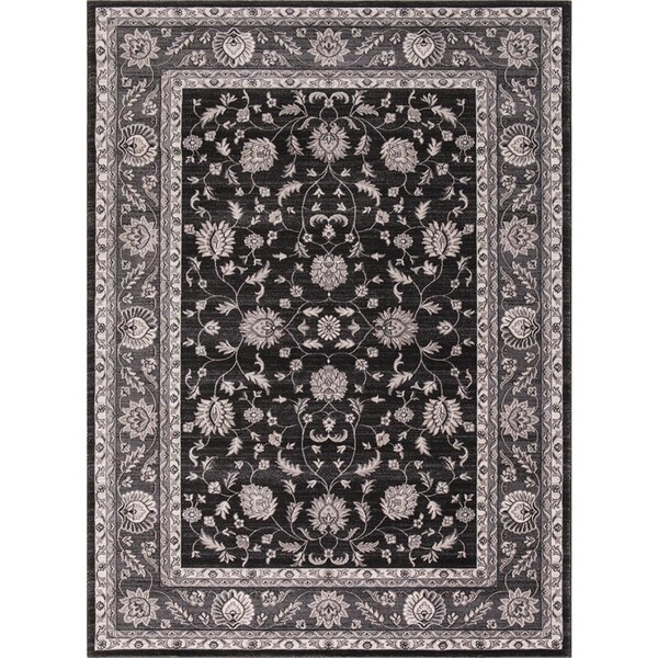 Concord Global 7 ft. 10 in. x 9 ft. 10 in. Kashan Mahal - Anthracite 28237 - main
